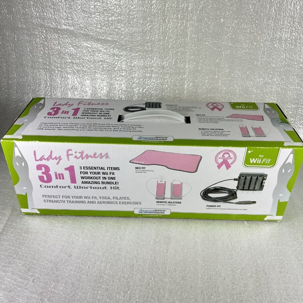 Dream Gear Lady Fitness 3 In 1 Comfort Starter Kit For WII Fit Pink SEALED NEW